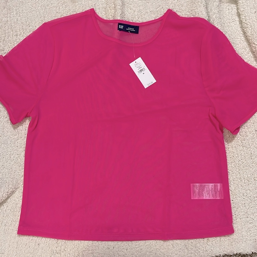 NWT- GAP- M & L. Sheer Mesh Short Top